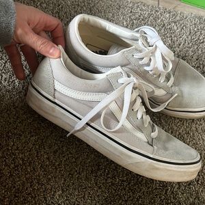 Grey white old stool vans side 7.5